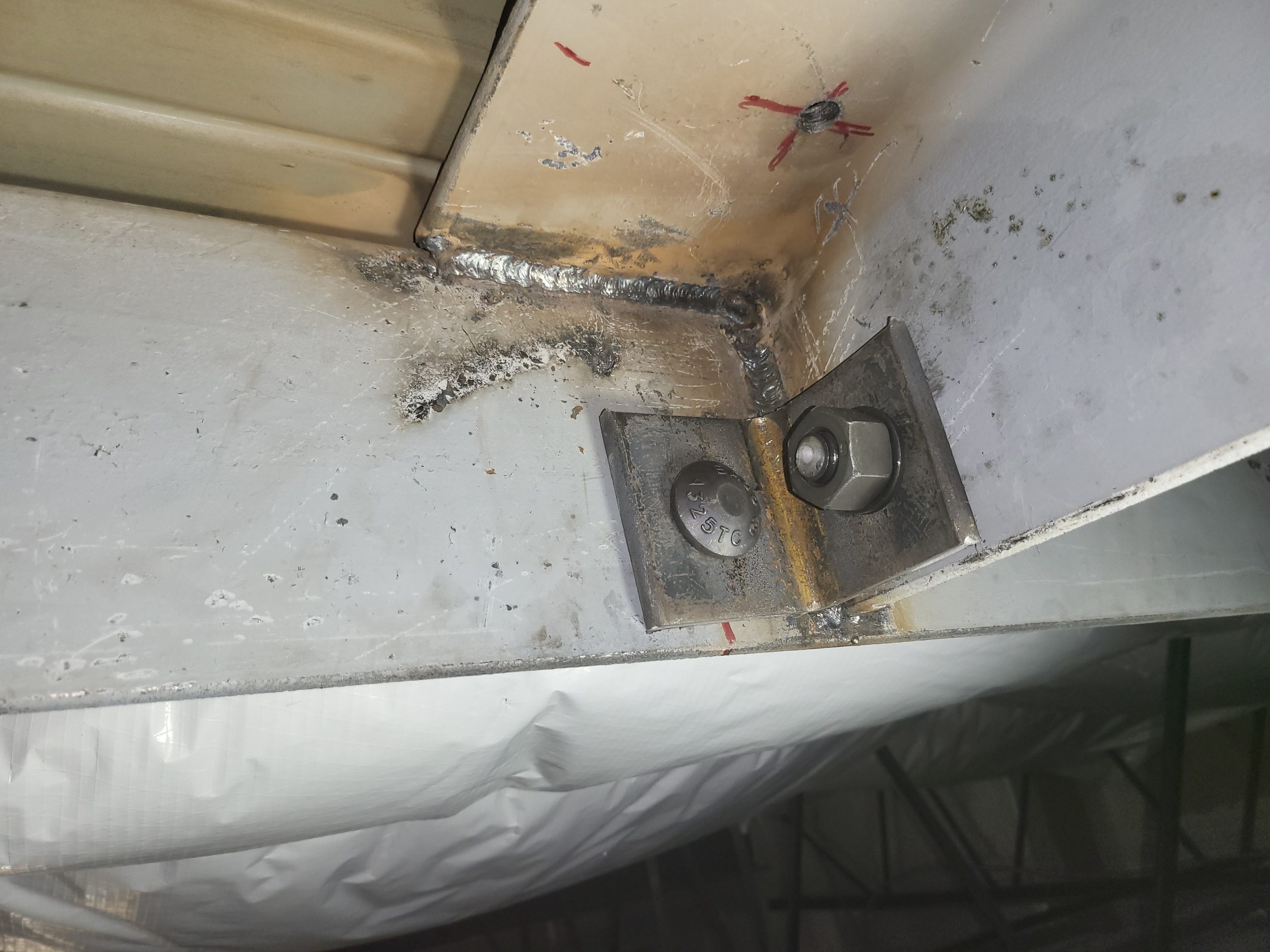 Structural welding inspection on a construction project
